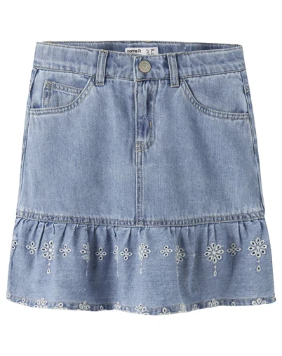 Name It - NKFHallie Nederdel - Light Blue Denim/ Anglaise